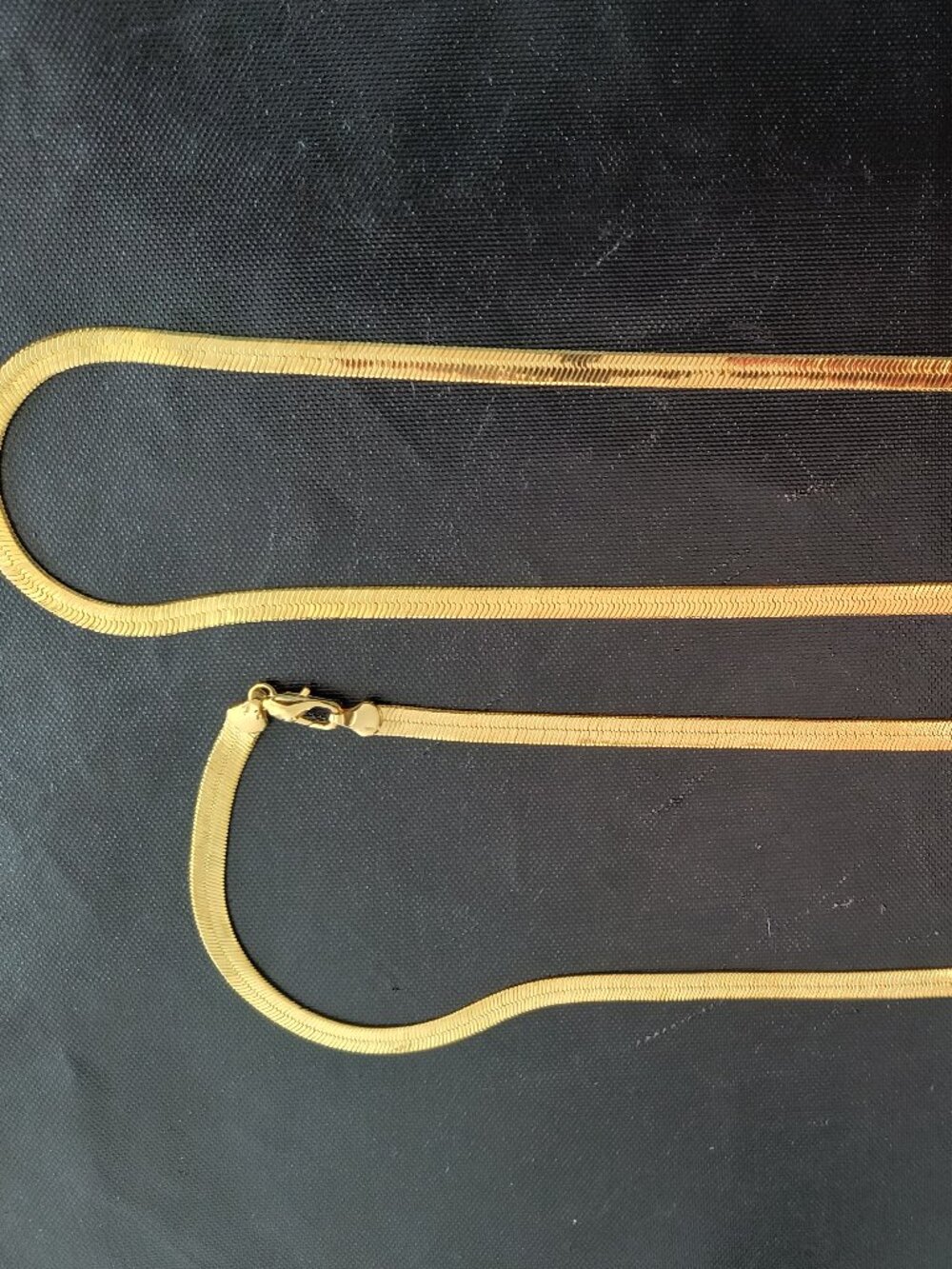24K Gold filled Flat Herringbone 24" Chain Necklaces